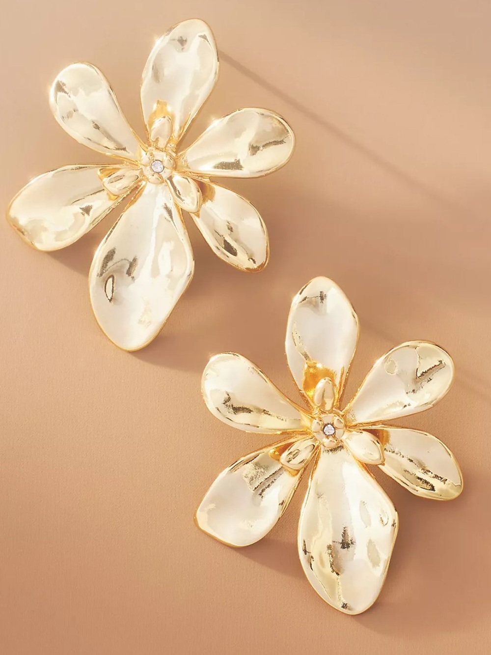 Anthropologie Georgie Quinn's Lisbon Gold Flower Earrings | NWT